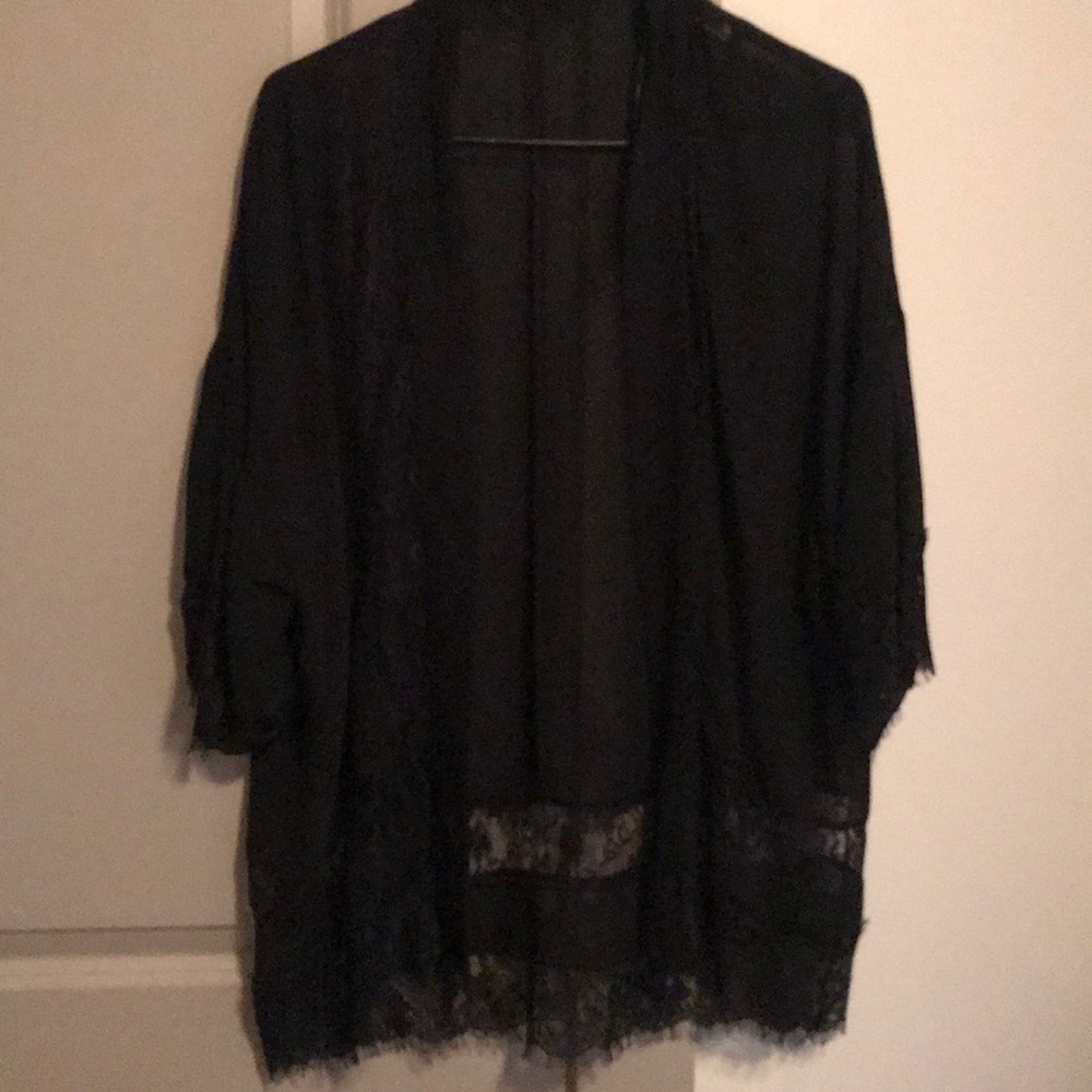 Black lace kimono